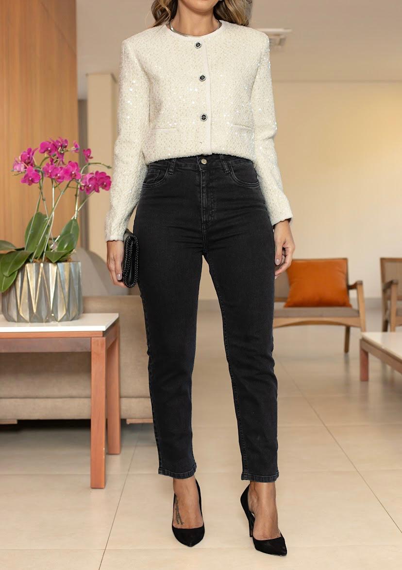 Calça Carol Jeans Skinny Black - Imagem 4
